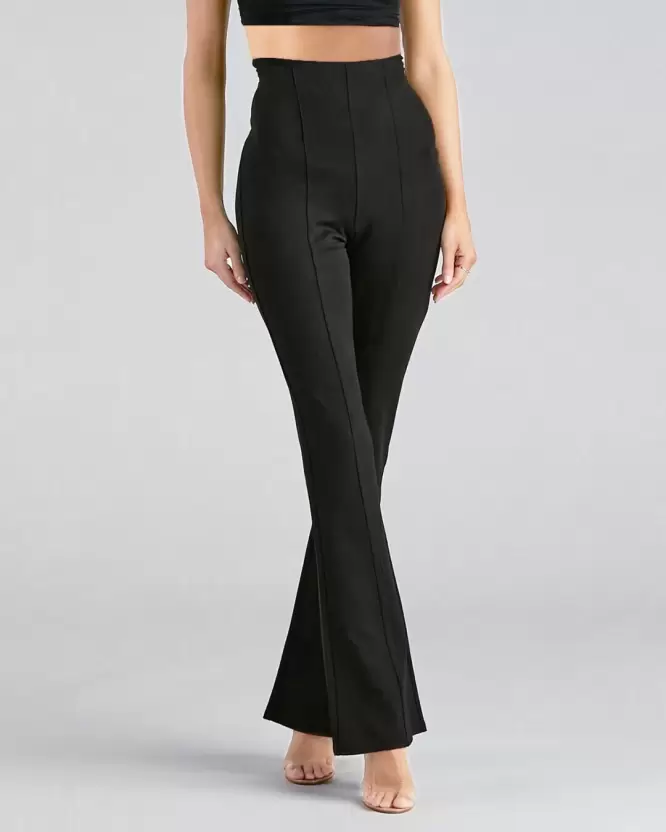 Women Regular Fit Black Cotton Blend Trousers