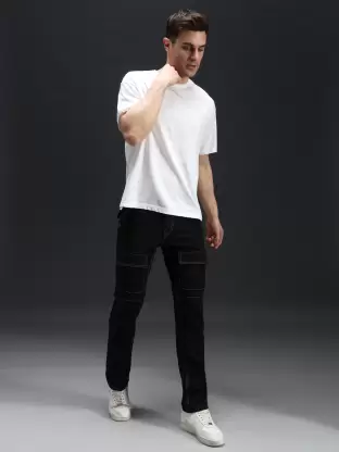 Men Relaxed Fit Mid Rise Black Jeans